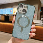 Custodia per telefono in TPU galvanico MagSafe Glitter, For iPhone 15, For iPhone 14 Plus, For iPhone 14