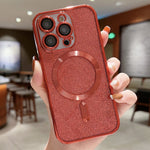 Custodia per telefono in TPU galvanico MagSafe Glitter, For iPhone 14 Pro, For iPhone 14 Pro Max, For iPhone SE 2022 / 7 / 8