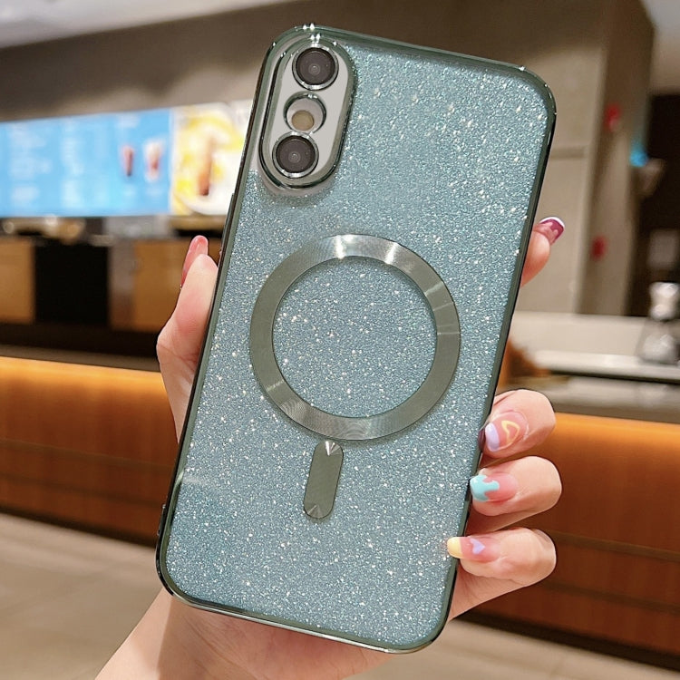 Custodia per telefono in TPU galvanico MagSafe Glitter, For iPhone X / XS, For iPhone XR, For iPhone XS Max