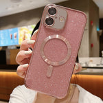 Custodia per telefono in TPU galvanico MagSafe Glitter, For iPhone 16 Pro, For iPhone 16 Plus, For iPhone 16
