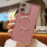 Custodia per telefono in TPU galvanico MagSafe Glitter, For iPhone 17, For iPhone Air, For iPhone 16 Pro Max