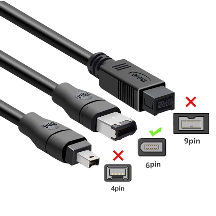 JUNSUNMAY Firewire IEEE 1394 Cavo convertitore adattatore da 6 pin maschio a USB 2.0 maschio, 1.8m, 3m, 4.5m