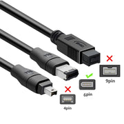 JUNSUNMAY Firewire IEEE 1394 Cavo convertitore adattatore da 6 pin maschio a USB 2.0 maschio, 1.8m, 3m, 4.5m