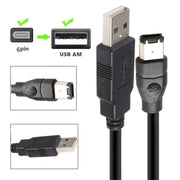 JUNSUNMAY Firewire IEEE 1394 Cavo convertitore adattatore da 6 pin maschio a USB 2.0 maschio, 1.8m, 3m, 4.5m