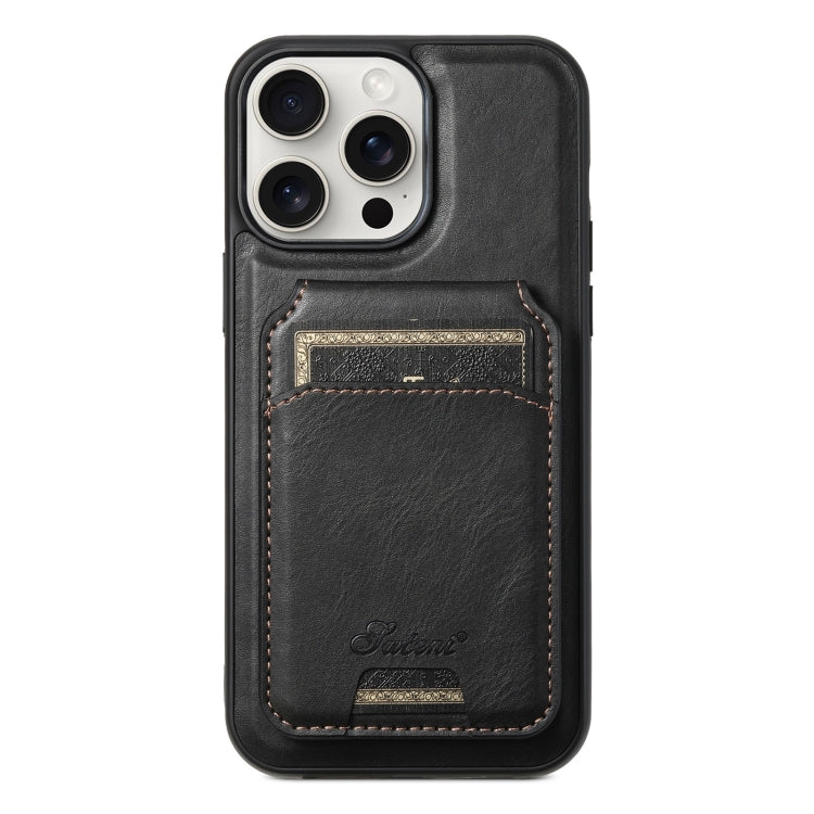 Custodia per telefono posteriore staccabile in pelle Suteni H15 MagSafe Oil Eax, For iPhone 16 Pro, For iPhone 16 Plus, For iPhone 16, For iPhone 15 Pro Max