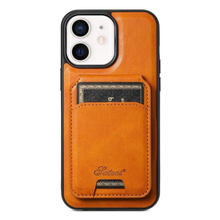 Custodia per telefono posteriore staccabile in pelle Suteni H15 MagSafe Oil Eax, For iPhone 13 Pro, For iPhone 13, For iPhone 12, For iPhone 12 Pro Max