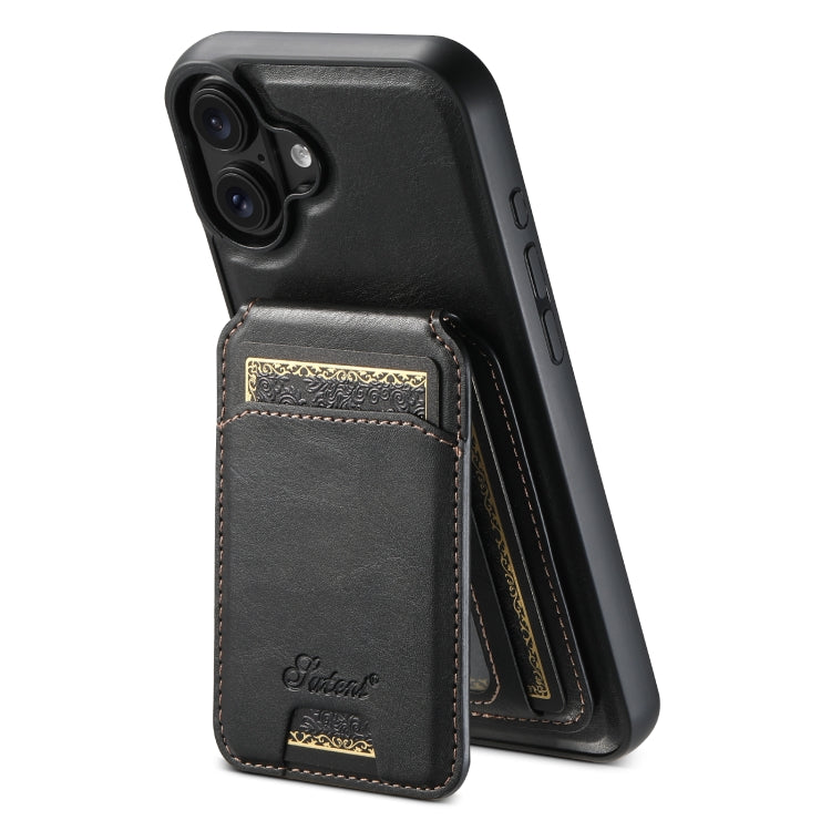 Custodia per telefono posteriore staccabile in pelle Suteni H15 MagSafe Oil Eax, For iPhone 16 Pro, For iPhone 16 Plus, For iPhone 16, For iPhone 15 Pro Max