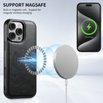 Custodia per telefono posteriore staccabile in pelle Suteni H15 MagSafe Oil Eax, For iPhone 16 Pro, For iPhone 16 Plus, For iPhone 16, For iPhone 15 Pro Max