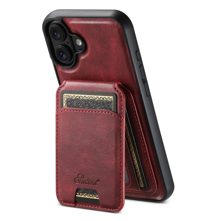 Custodia per telefono posteriore staccabile in pelle Suteni H15 MagSafe Oil Eax, For iPhone 16 Pro, For iPhone 16 Plus, For iPhone 16, For iPhone 15 Pro Max