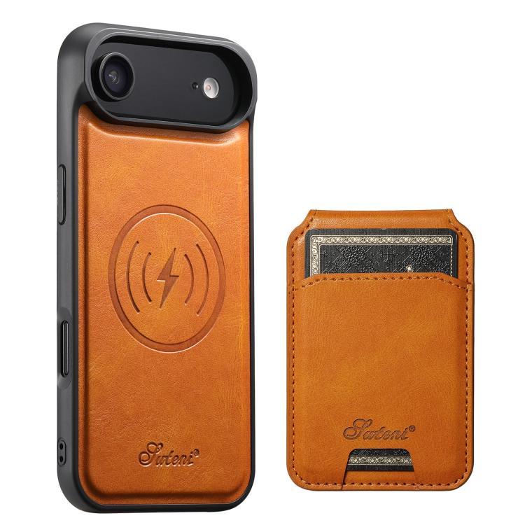 Custodia per telefono posteriore staccabile in pelle Suteni H15 MagSafe Oil Eax, For iPhone 17 Pro, For iPhone 17, For iPhone Air, For iPhone 16 Pro Max