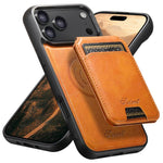 Custodia per telefono posteriore staccabile in pelle Suteni H15 MagSafe Oil Eax, For iPhone 18, For iPhone 18 Pro, For iPhone 18 Pro Max, For iPhone 17 Pro Max