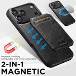 Custodia per telefono posteriore staccabile in pelle Suteni H15 MagSafe Oil Eax, For iPhone 18, For iPhone 18 Pro, For iPhone 18 Pro Max, For iPhone 17 Pro Max