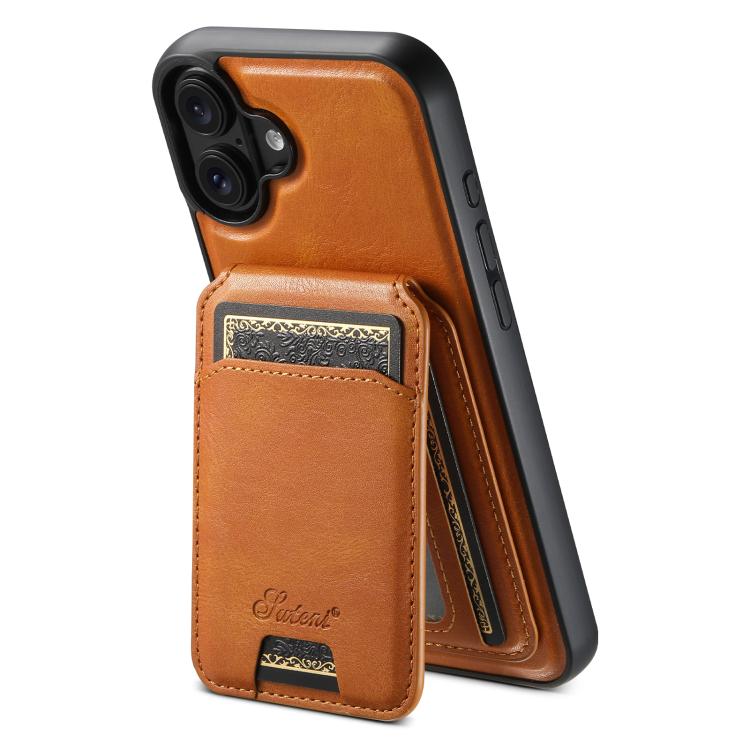 Custodia per telefono posteriore staccabile in pelle Suteni H15 MagSafe Oil Eax, For iPhone 18, For iPhone 18 Pro, For iPhone 18 Pro Max, For iPhone 17 Pro Max