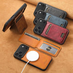 Custodia per telefono posteriore staccabile in pelle Suteni H15 MagSafe Oil Eax, For iPhone 12 Pro, For iPhone 17e / 16e