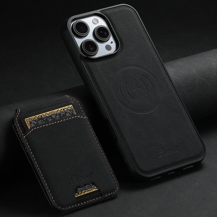 Custodia per telefono posteriore staccabile a portafoglio Suteni H16 Litchi Texture, For iPhone 16 Pro, For iPhone 16 Plus, For iPhone 16, For iPhone 15 Pro Max, For iPhone 15 Pro, For iPhone 15 Plus