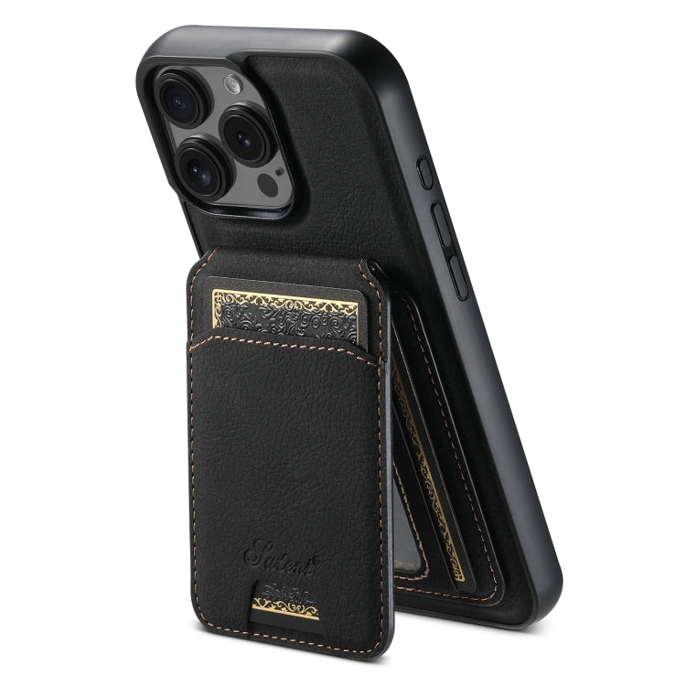 Custodia per telefono posteriore staccabile a portafoglio Suteni H16 Litchi Texture, For iPhone 16 Pro, For iPhone 16 Plus, For iPhone 16, For iPhone 15 Pro Max, For iPhone 15 Pro, For iPhone 15 Plus