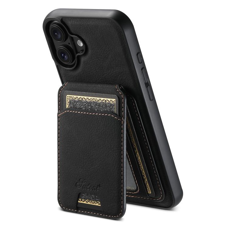 Custodia per telefono posteriore staccabile a portafoglio Suteni H16 Litchi Texture, For iPhone 17e / 16e, For iPhone 17 Pro Max, For iPhone 17 Pro, For iPhone 17, For iPhone Air, For iPhone 16 Pro Max