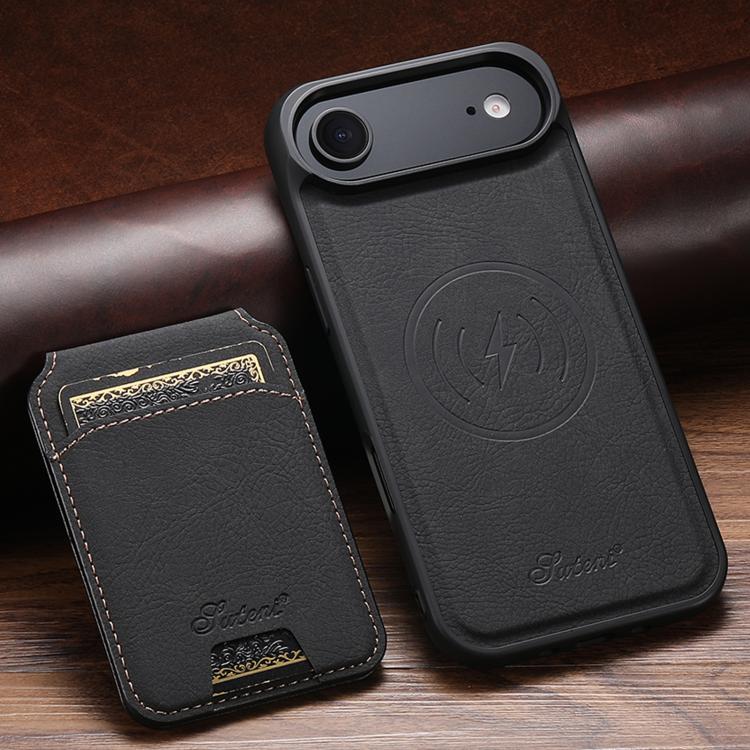 Custodia per telefono posteriore staccabile a portafoglio Suteni H16 Litchi Texture, For iPhone 16 Pro, For iPhone 16 Plus, For iPhone 16, For iPhone 15 Pro Max, For iPhone 15 Pro, For iPhone 15 Plus
