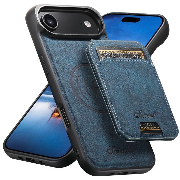 Custodia per telefono posteriore staccabile a portafoglio Suteni H16 Litchi Texture, For iPhone 16 Pro, For iPhone 16 Plus, For iPhone 16, For iPhone 15 Pro Max, For iPhone 15 Pro, For iPhone 15 Plus