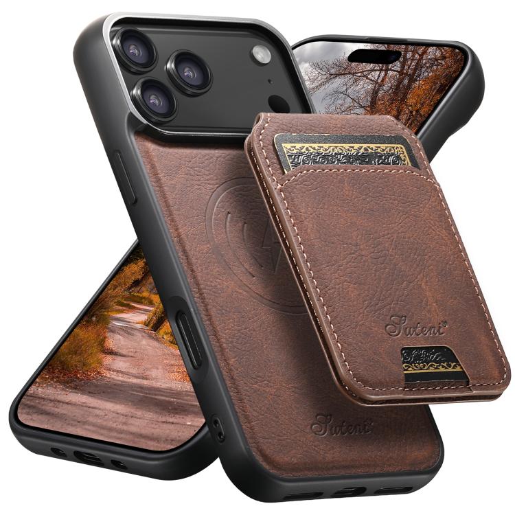 Custodia per telefono posteriore staccabile a portafoglio Suteni H16 Litchi Texture, For iPhone 17e / 16e, For iPhone 17 Pro Max, For iPhone 17 Pro, For iPhone 17, For iPhone Air, For iPhone 16 Pro Max