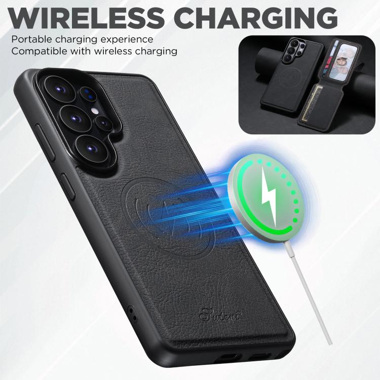 Custodia per telefono posteriore staccabile a portafoglio Suteni H16 Litchi Texture, For Samsung Galaxy S26+ 5G, For Samsung Galaxy S26 Ultra 5G, For Samsung Galaxy S25 5G, For Samsung Galaxy S25+ 5G, For Samsung Galaxy S25 Ultra 5G                    ...