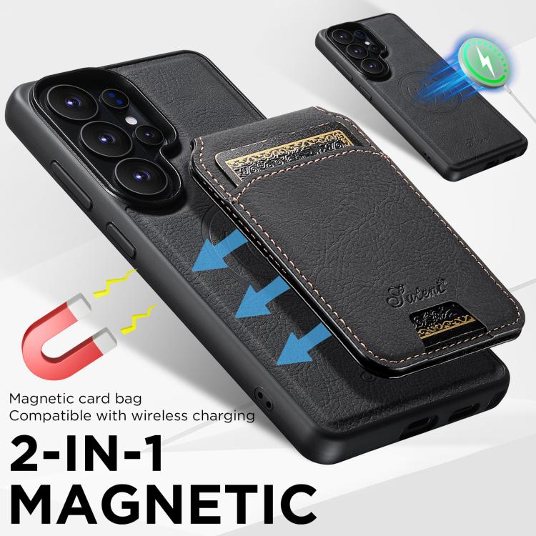 Custodia per telefono posteriore staccabile a portafoglio Suteni H16 Litchi Texture, For Samsung Galaxy S26+ 5G, For Samsung Galaxy S26 Ultra 5G, For Samsung Galaxy S25 5G, For Samsung Galaxy S25+ 5G, For Samsung Galaxy S25 Ultra 5G                    ...