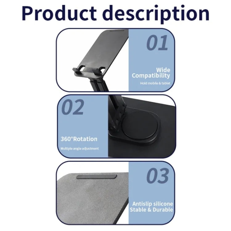 Supporto tablet da tavolo pieghevole e girevole 360° ABS
