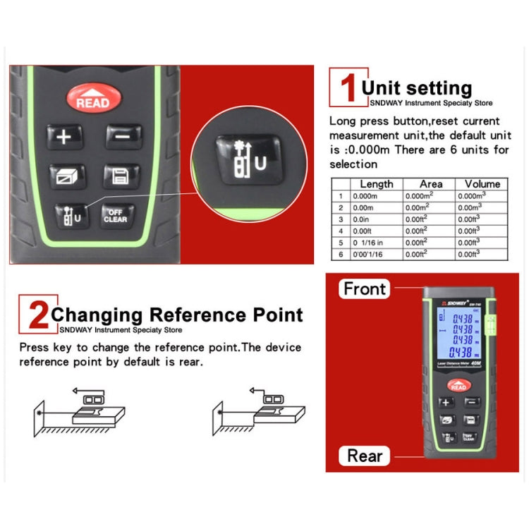 Telemetro laser portatile SNDWAY Telemetro SW-T60, SW-T60