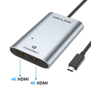 WAVLINK WL-UTA02H Convertitore extender multi-schermo Adattatore da Thunderbolt 3 a doppio HDMI, WL-UTA02H