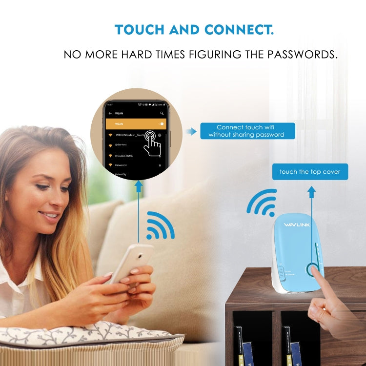 WAVLINK WN576K2 AC1200 Router WiFi domestico Estensore di rete Ripetitore wireless dual band, US Plug, UK Plug, EU Plug, AU Plug