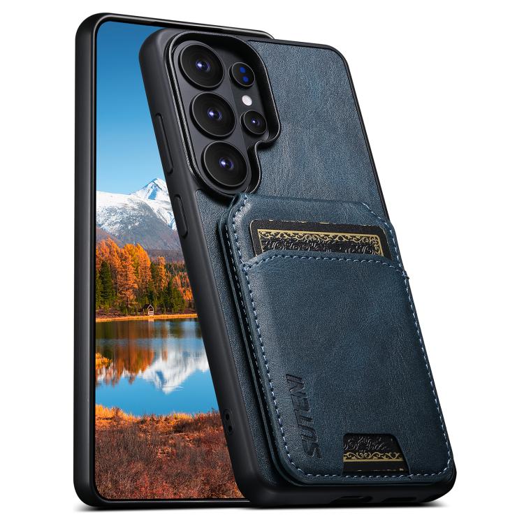 Custodia per telefono con supporto posteriore in pelle Suteni H02, For Samsung Galaxy S26+ 5G, For Samsung Galaxy S26 Ultra 5G, For Samsung Galaxy S25+ 5G, For Samsung Galaxy S25 Ultra 5G, For Samsung Galaxy S24 Ultra 5G, For Samsung Galaxy S24+ 5G    ...
