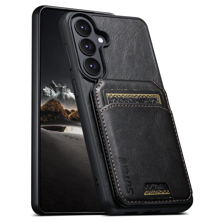 Custodia per telefono con supporto posteriore in pelle Suteni H02, For Samsung Galaxy S26+ 5G, For Samsung Galaxy S26 Ultra 5G, For Samsung Galaxy S25+ 5G, For Samsung Galaxy S25 Ultra 5G, For Samsung Galaxy S24 Ultra 5G, For Samsung Galaxy S24+ 5G    ...