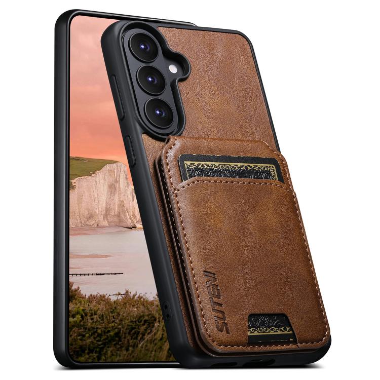 Custodia per telefono con supporto posteriore in pelle Suteni H02, For Samsung Galaxy S26+ 5G, For Samsung Galaxy S26 Ultra 5G, For Samsung Galaxy S25+ 5G, For Samsung Galaxy S25 Ultra 5G, For Samsung Galaxy S24 Ultra 5G, For Samsung Galaxy S24+ 5G    ...