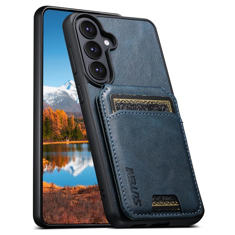 Custodia per telefono con supporto posteriore in pelle Suteni H02, For Samsung Galaxy S26+ 5G, For Samsung Galaxy S26 Ultra 5G, For Samsung Galaxy S25+ 5G, For Samsung Galaxy S25 Ultra 5G, For Samsung Galaxy S24 Ultra 5G, For Samsung Galaxy S24+ 5G    ...