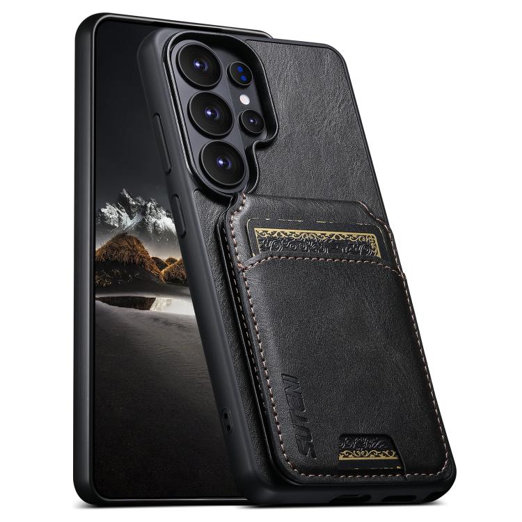 Custodia per telefono con supporto posteriore in pelle Suteni H02, For Samsung Galaxy S26+ 5G, For Samsung Galaxy S26 Ultra 5G, For Samsung Galaxy S25+ 5G, For Samsung Galaxy S25 Ultra 5G, For Samsung Galaxy S24 Ultra 5G, For Samsung Galaxy S24+ 5G    ...