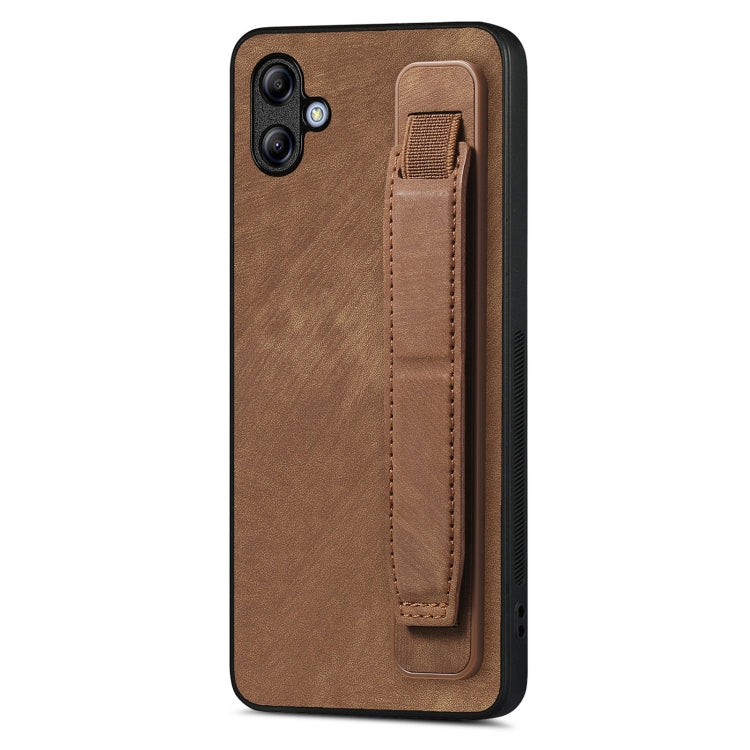 Custodia per telefono posteriore in pelle con supporto per cinturino retrò, For Samsung Galaxy S24 Ultra 5G, For Samsung Galaxy A54 5G, For Samsung Galaxy A04e, For Samsung Galaxy S23 Ultra 5G