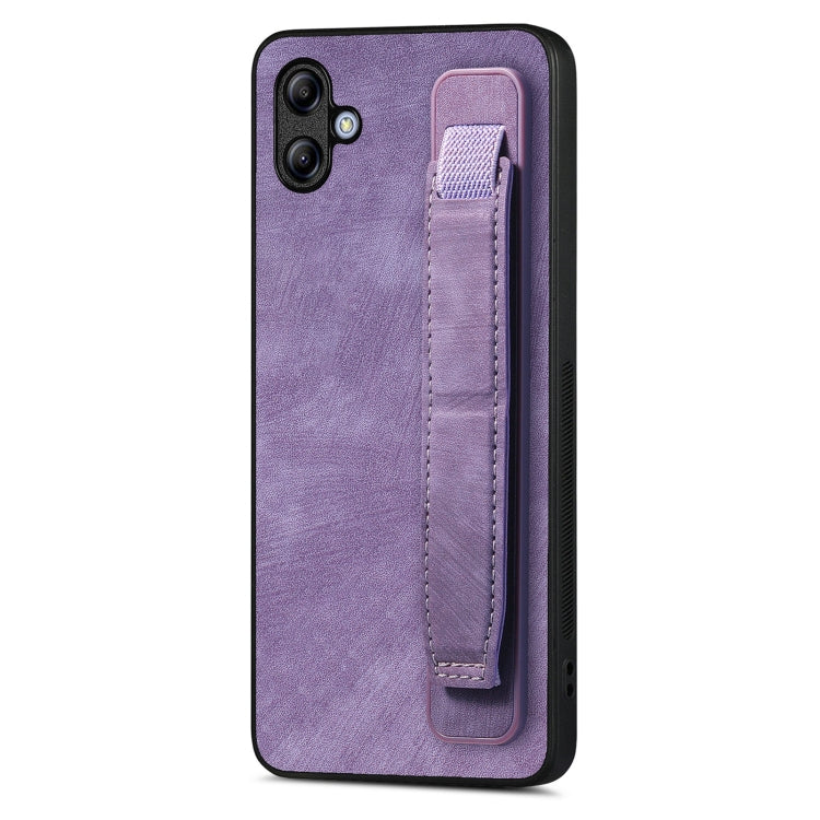 Custodia per telefono posteriore in pelle con supporto per cinturino retrò, For Samsung Galaxy S24 Ultra 5G, For Samsung Galaxy A54 5G, For Samsung Galaxy A04e, For Samsung Galaxy S23 Ultra 5G