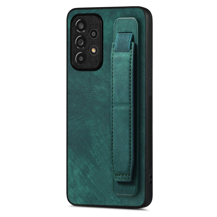 Custodia per telefono posteriore in pelle con supporto per cinturino retrò, For Samsung Galaxy S23 5G, For Samsung Galaxy A04s, For Samsung Galaxy A23, For Samsung Galaxy A53 5G