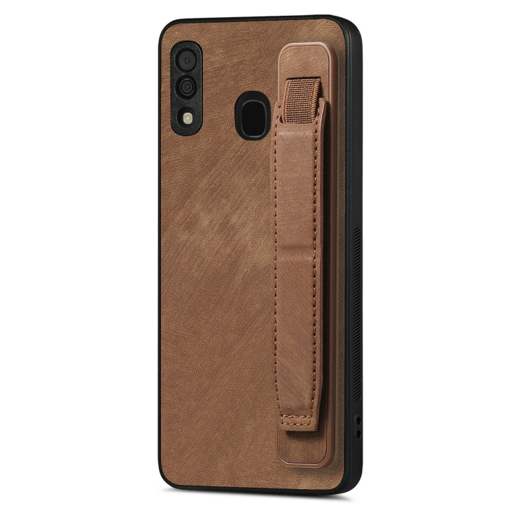 Custodia per telefono posteriore in pelle con supporto per cinturino retrò, For Samsung Galaxy A50s, For Samsung Galaxy A30, For Samsung Galaxy S20 FE