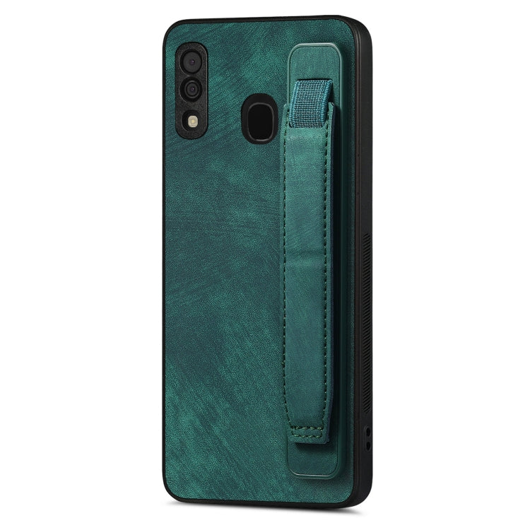 Custodia per telefono posteriore in pelle con supporto per cinturino retrò, For Samsung Galaxy A50s, For Samsung Galaxy A30, For Samsung Galaxy S20 FE