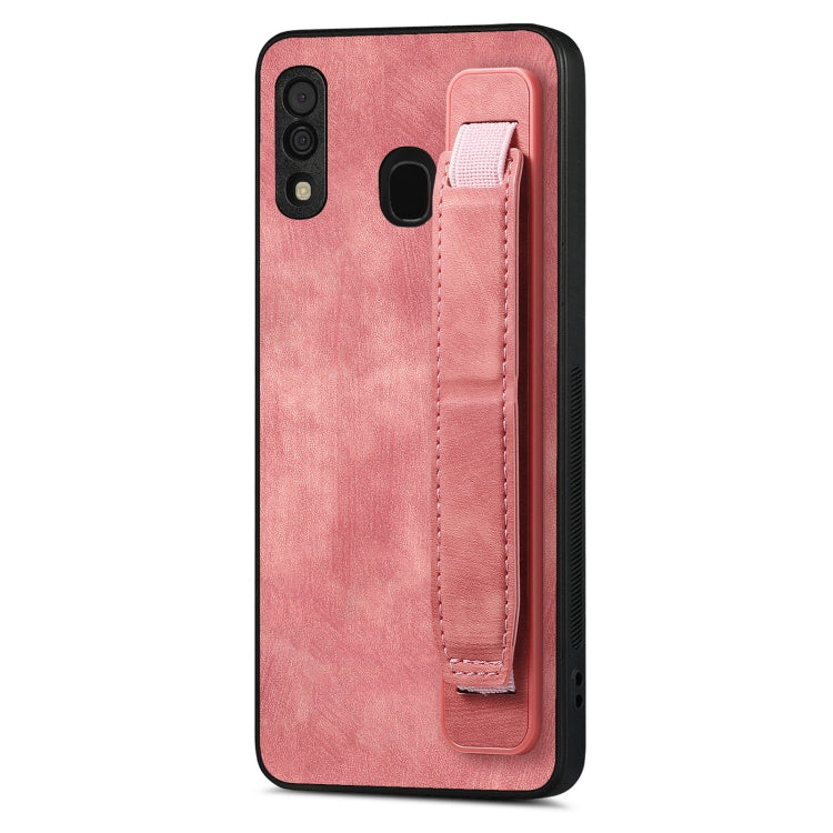 Custodia per telefono posteriore in pelle con supporto per cinturino retrò, For Samsung Galaxy A50s, For Samsung Galaxy A30, For Samsung Galaxy S20 FE