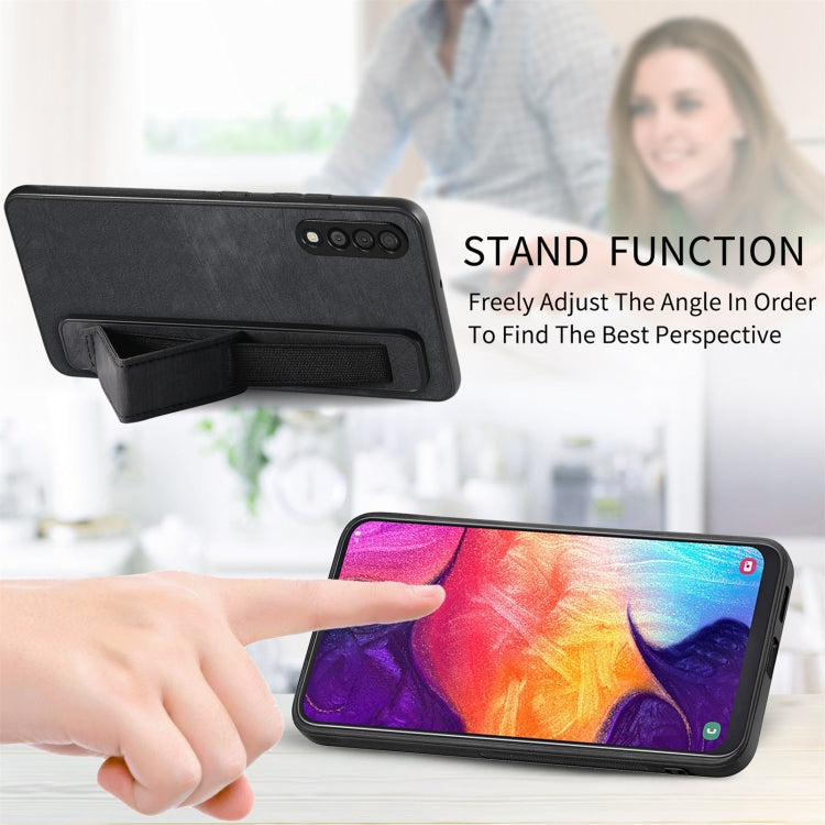 Custodia per telefono posteriore in pelle con supporto per cinturino retrò, For Samsung Galaxy A50s, For Samsung Galaxy A30, For Samsung Galaxy S20 FE