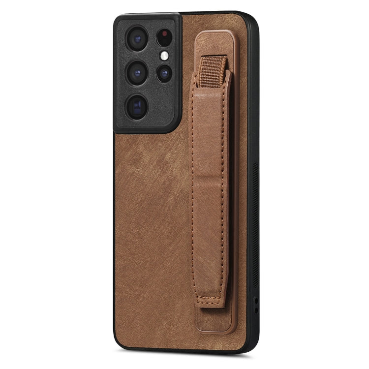 Custodia per telefono posteriore in pelle con supporto per cinturino retrò, For Samsung Galaxy S21 Ultra 5G, For Samsung Galaxy S20 Ultra 5G, For Samsung Galaxy S20, For Samsung Galaxy S20+