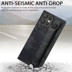 Custodia per telefono posteriore in pelle con supporto per cinturino retrò, For Samsung Galaxy S22 Ultra 5G, For Samsung Galaxy S22+ 5G, For Samsung Galaxy S22 5G, For Samsung Galaxy A13 5G