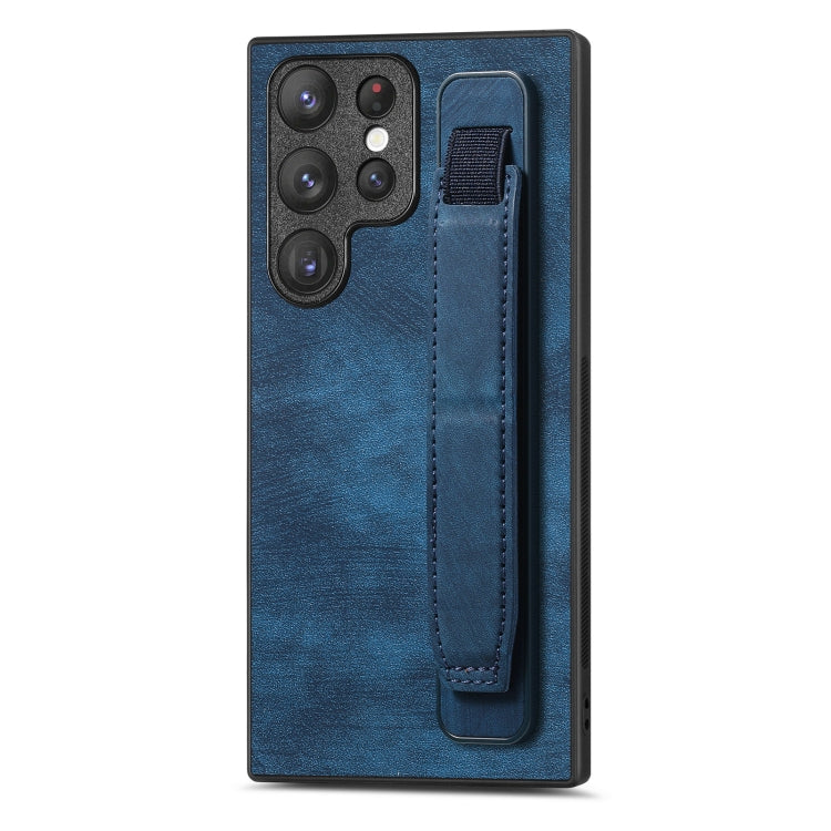 Custodia per telefono posteriore in pelle con supporto per cinturino retrò, For Samsung Galaxy S24 Ultra 5G, For Samsung Galaxy A54 5G, For Samsung Galaxy A04e, For Samsung Galaxy S23 Ultra 5G