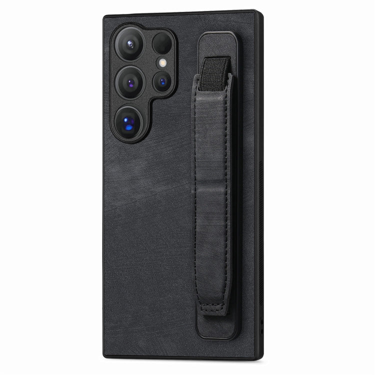 Custodia per telefono posteriore in pelle con supporto per cinturino retrò, For Samsung Galaxy S24 Ultra 5G, For Samsung Galaxy A54 5G, For Samsung Galaxy A04e, For Samsung Galaxy S23 Ultra 5G