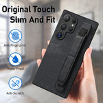 Custodia per telefono posteriore in pelle con supporto per cinturino retrò, For Samsung Galaxy S24 Ultra 5G, For Samsung Galaxy A54 5G, For Samsung Galaxy A04e, For Samsung Galaxy S23 Ultra 5G