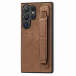 Custodia per telefono posteriore in pelle con supporto per cinturino retrò, For Samsung Galaxy S24 Ultra 5G, For Samsung Galaxy A54 5G, For Samsung Galaxy A04e, For Samsung Galaxy S23 Ultra 5G