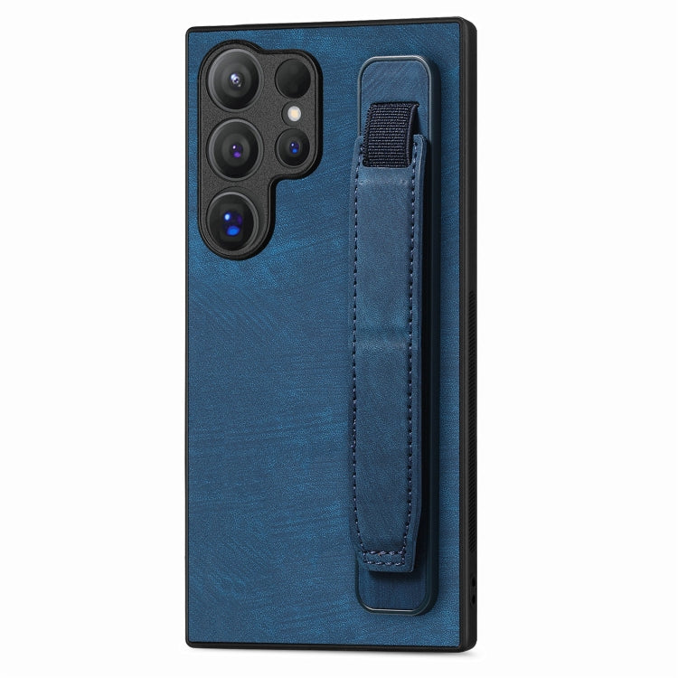 Custodia per telefono posteriore in pelle con supporto per cinturino retrò, For Samsung Galaxy S24 Ultra 5G, For Samsung Galaxy A54 5G, For Samsung Galaxy A04e, For Samsung Galaxy S23 Ultra 5G