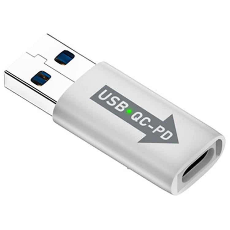 Adattatore convertitore USB-A maschio QC3.1 a tipo C femmina PD 10 Gbps, White with Indicator Light, White without Indicator Light, Grey with Indicator Light, Grey without Indicator Light